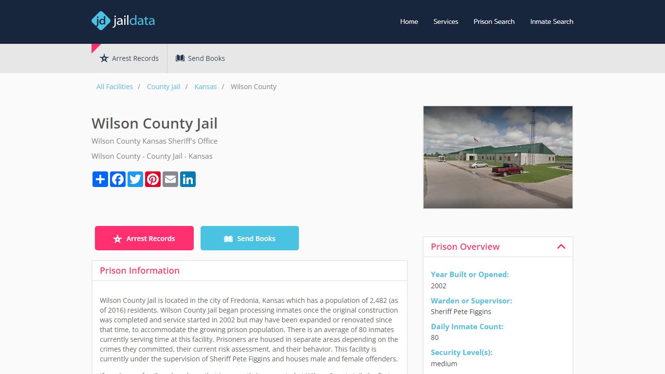 Wilson County Jail Inmate Search and Prisoner Info - Fredonia, KS